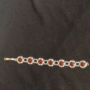 SS bracelet with red stones